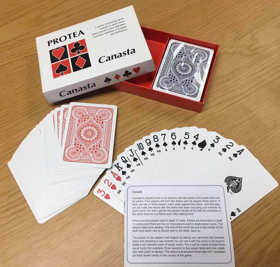 Canasta playing cards with values and box